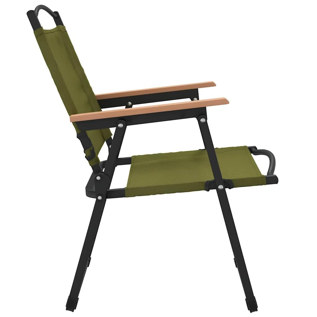 Foldable Camping Chairs 2 Pack Green Oxford Fabric D454