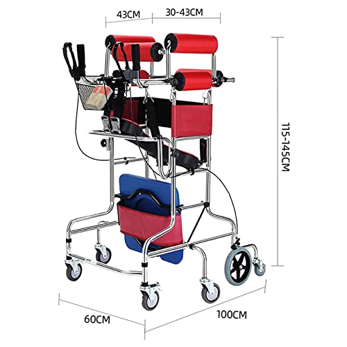 Upright Rollator Walker with 8 Wheels and Seat E90415