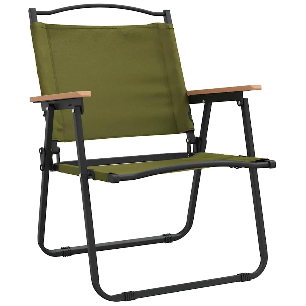 Foldable Camping Chairs 2 Pack Green Oxford Fabric D454