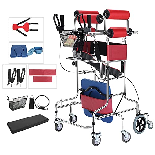 Upright Rollator Walker with 8 Wheels and Seat E90415