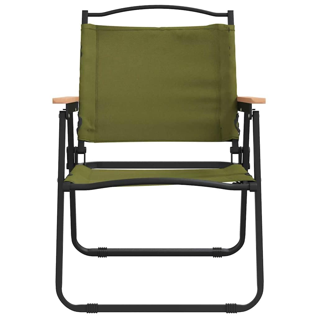 Foldable Camping Chairs 2 Pack Green Oxford Fabric D454