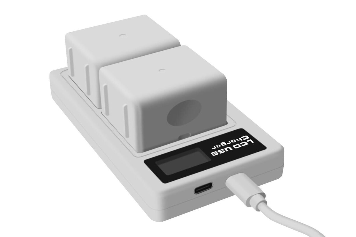 LCD Dual Charger with 2-Pack Batteries 3.85V 4800mAh B7982
