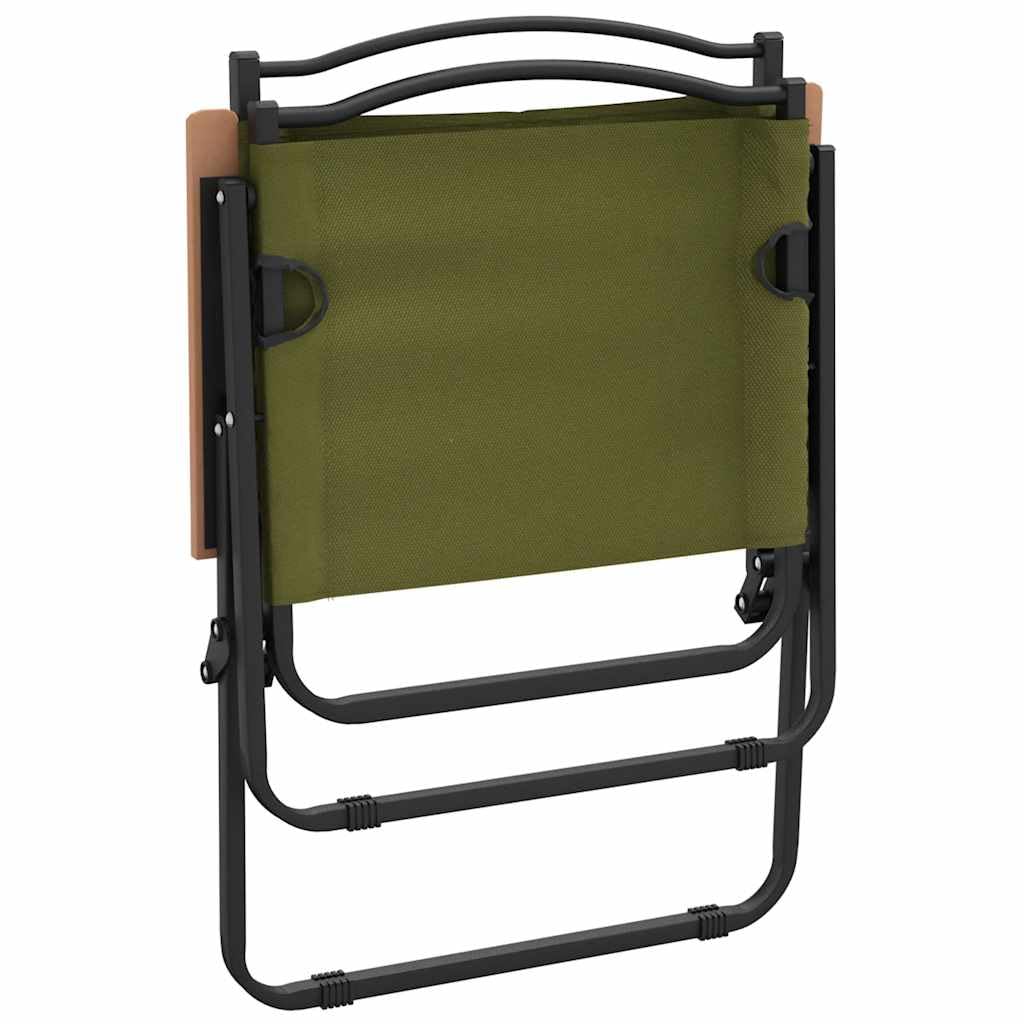 Foldable Camping Chairs 2 Pack Green Oxford Fabric D454