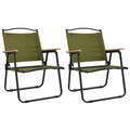 Foldable Camping Chairs 2 Pack Green Oxford Fabric D454