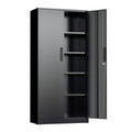 Black 72" Locking Steel Storage Cabinet with 4 Adjustable Shelves K35353