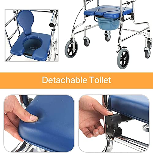Upright Rollator Walker with 8 Wheels and Seat E90415