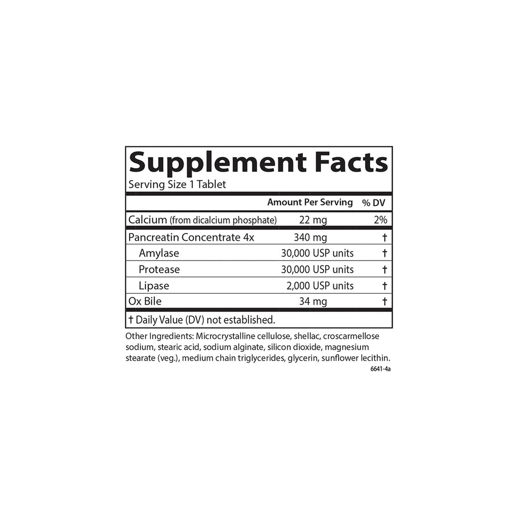 Natural Digestive Enzymes, 100 Tablets W4167