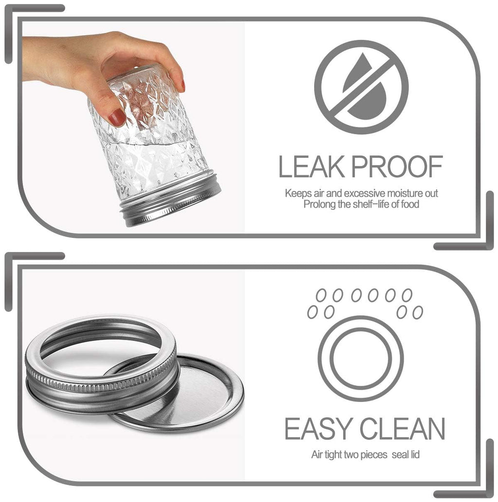 12 Packs 16oz Wide Mouth Mason Jars with Lids and Bands R13941