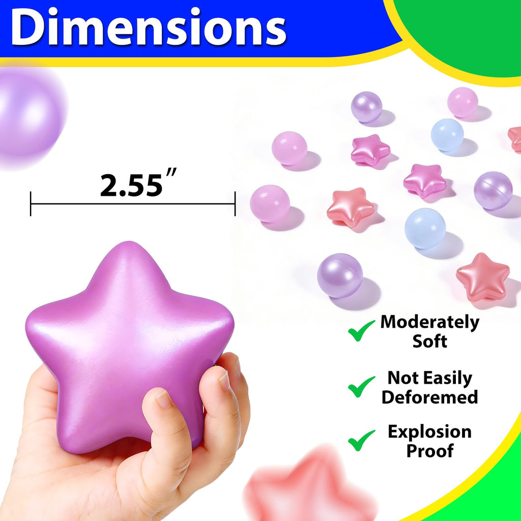 100 200 500 Pack Phthalate & BPA Free Plastic Ball Pit Balls J96411