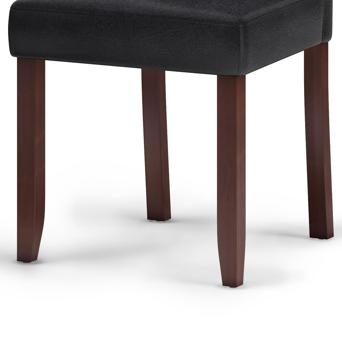 Vegan Leather Parsons Dining Chairs Black Set of 2 J110152