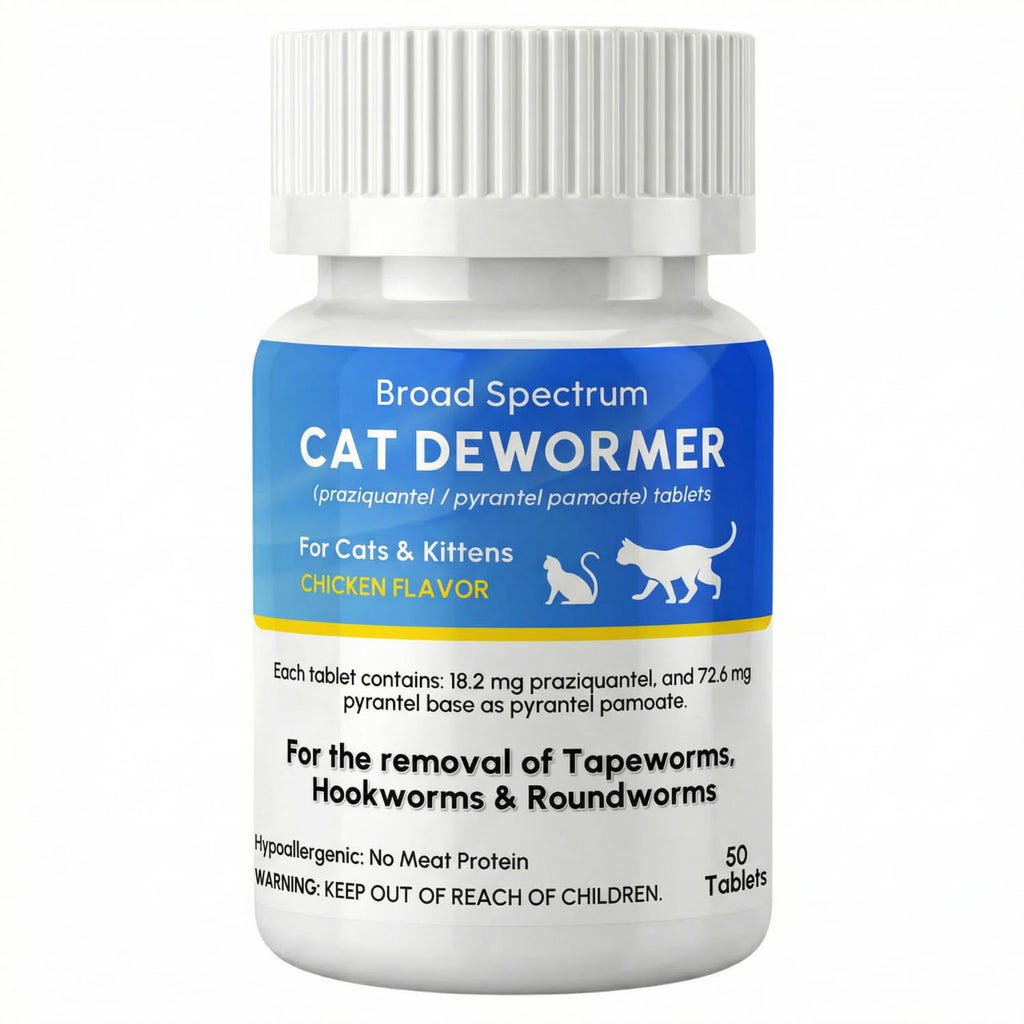 Broad Spectrum Cat Dewormer Tablet 50 Tablets B2487