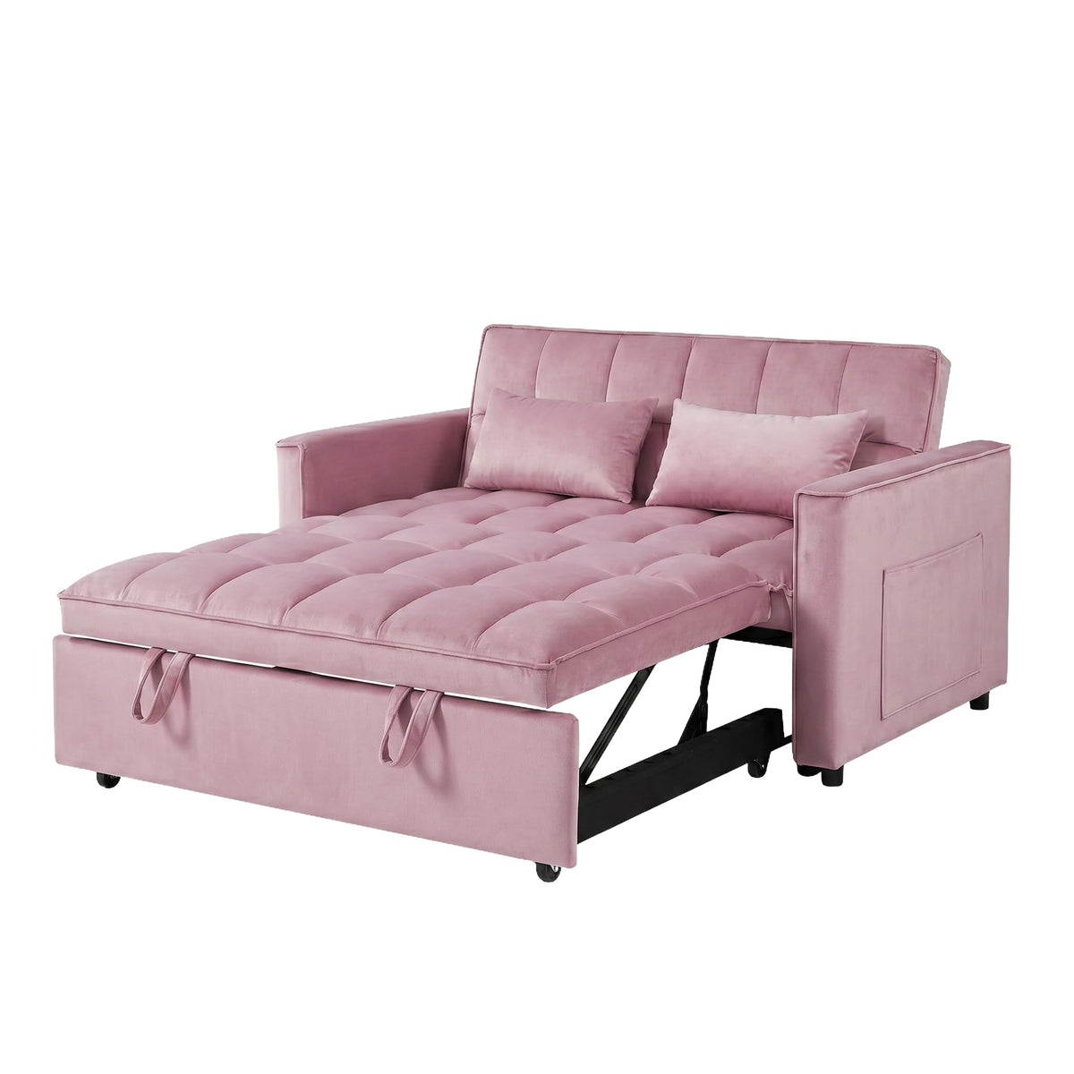 Pink Velvet Convertible Sleeper Sofa Bed H585