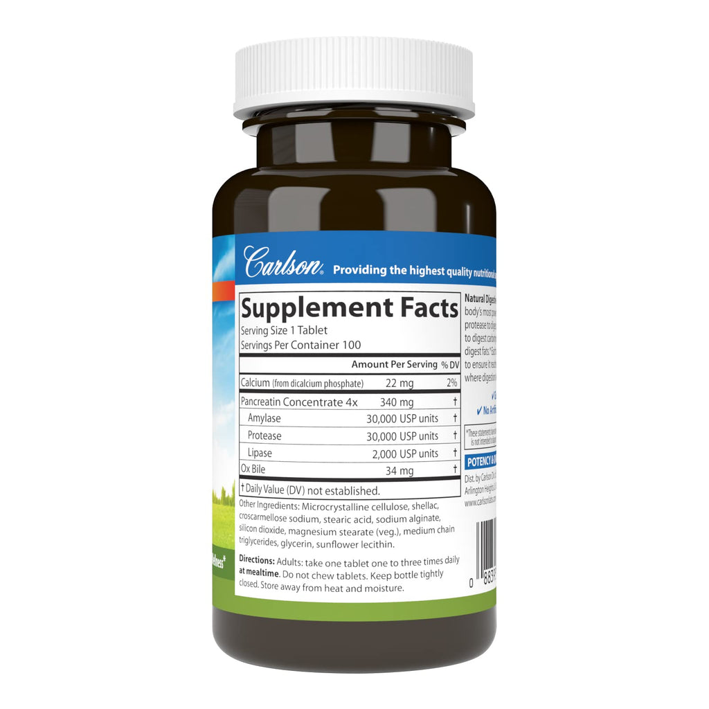Natural Digestive Enzymes, 100 Tablets W4167