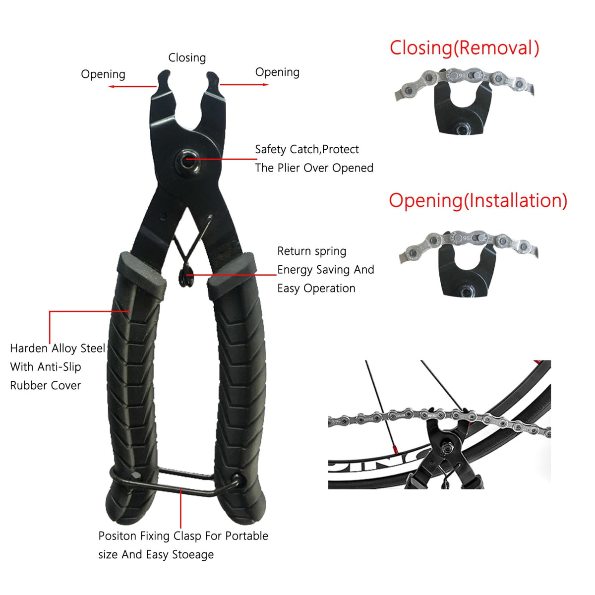 Bike Chain Breaker Tool Set Chain Checker 1-12 Speed K86611