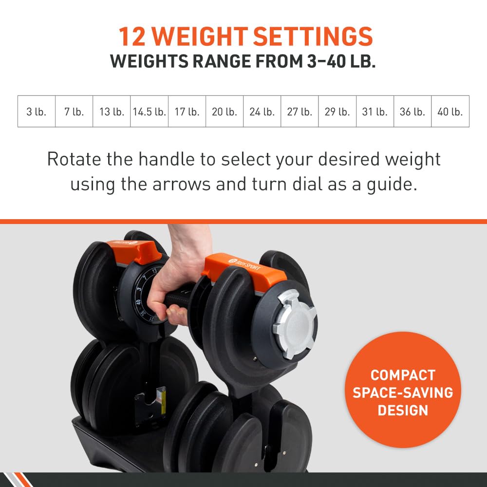 40 Pound Adjustable Dumbbells Z1552