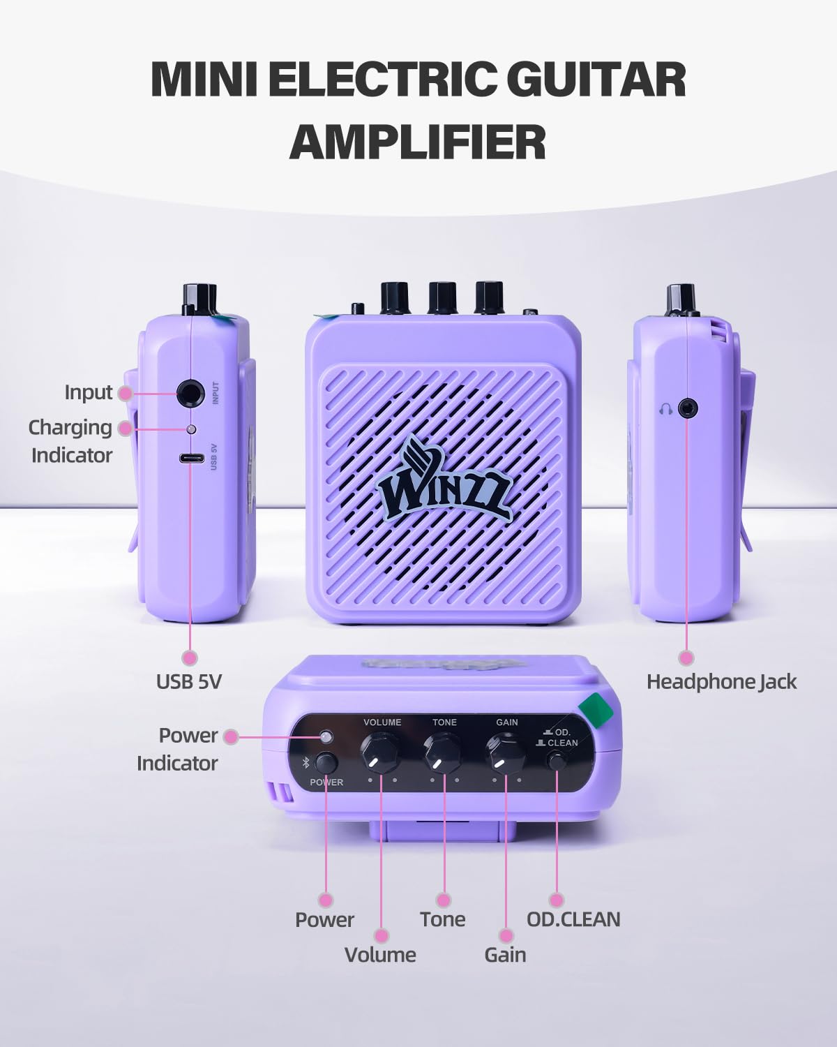 30 Inch 1/4 Size Purple Electric Guitar Kit with Amp S242175