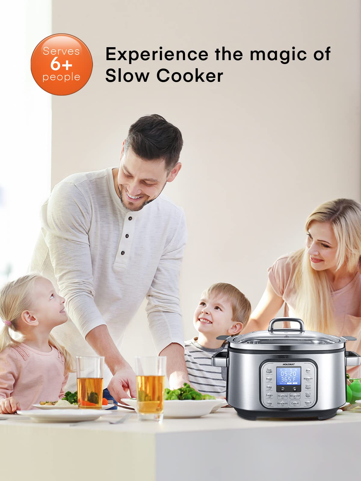 6 Quart Programmable Stainless Steel Slow Cooker T298452