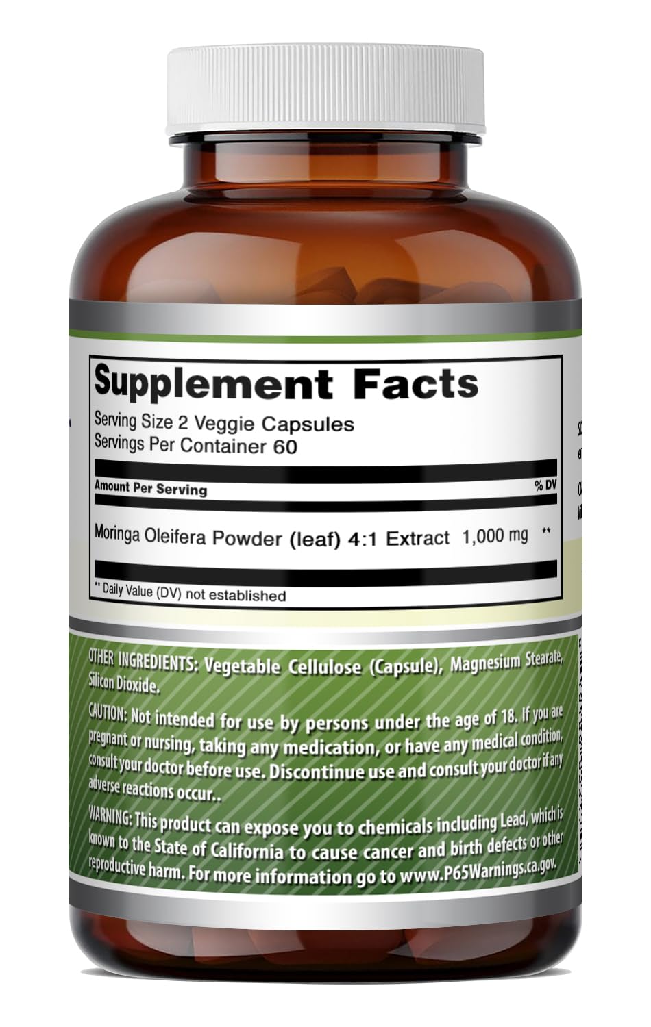 Moringa 4:1 Extract 1000 Mg Veggie Capsules S523340