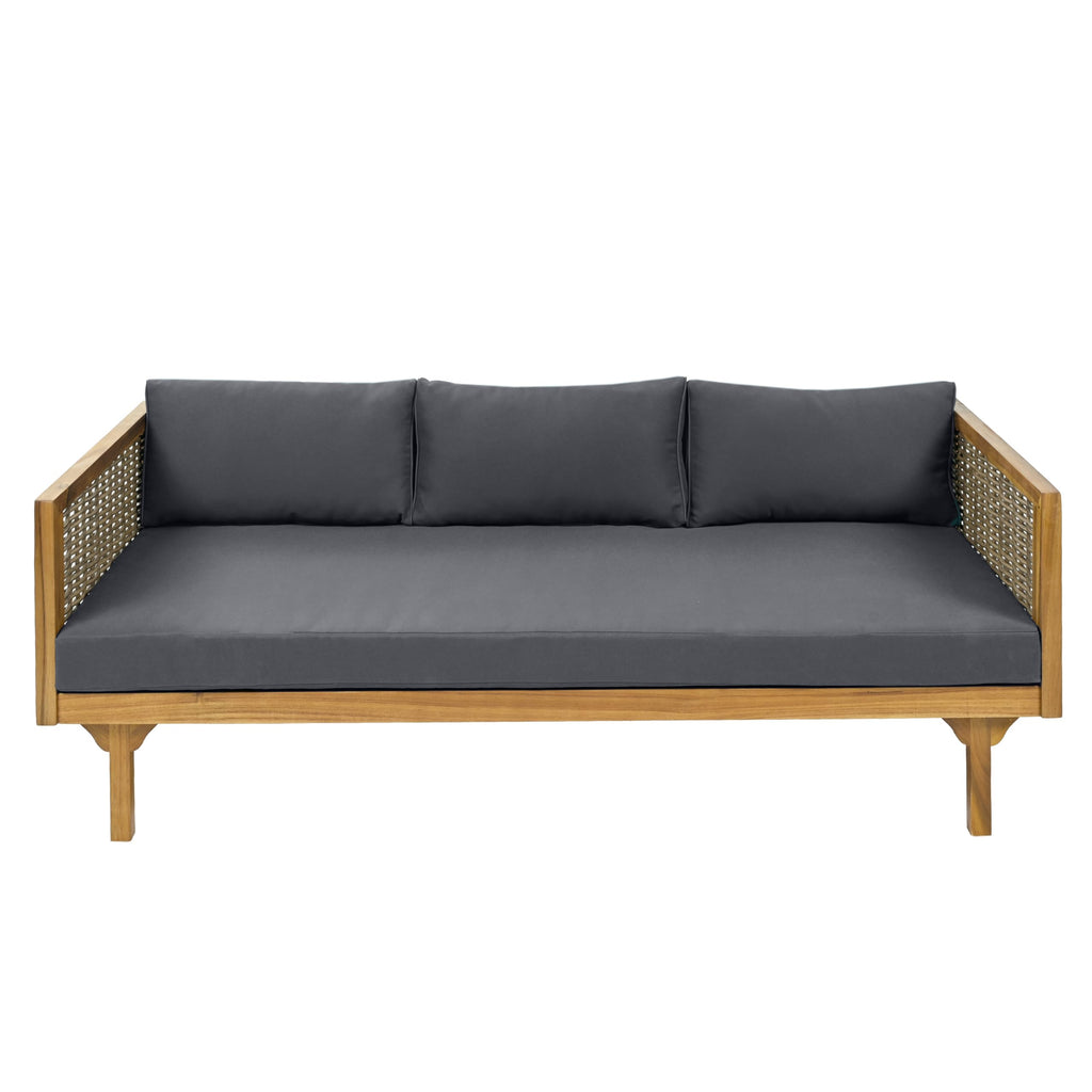 Acacia Wood 3-Seater Patio Sofa with Cushions R625360
