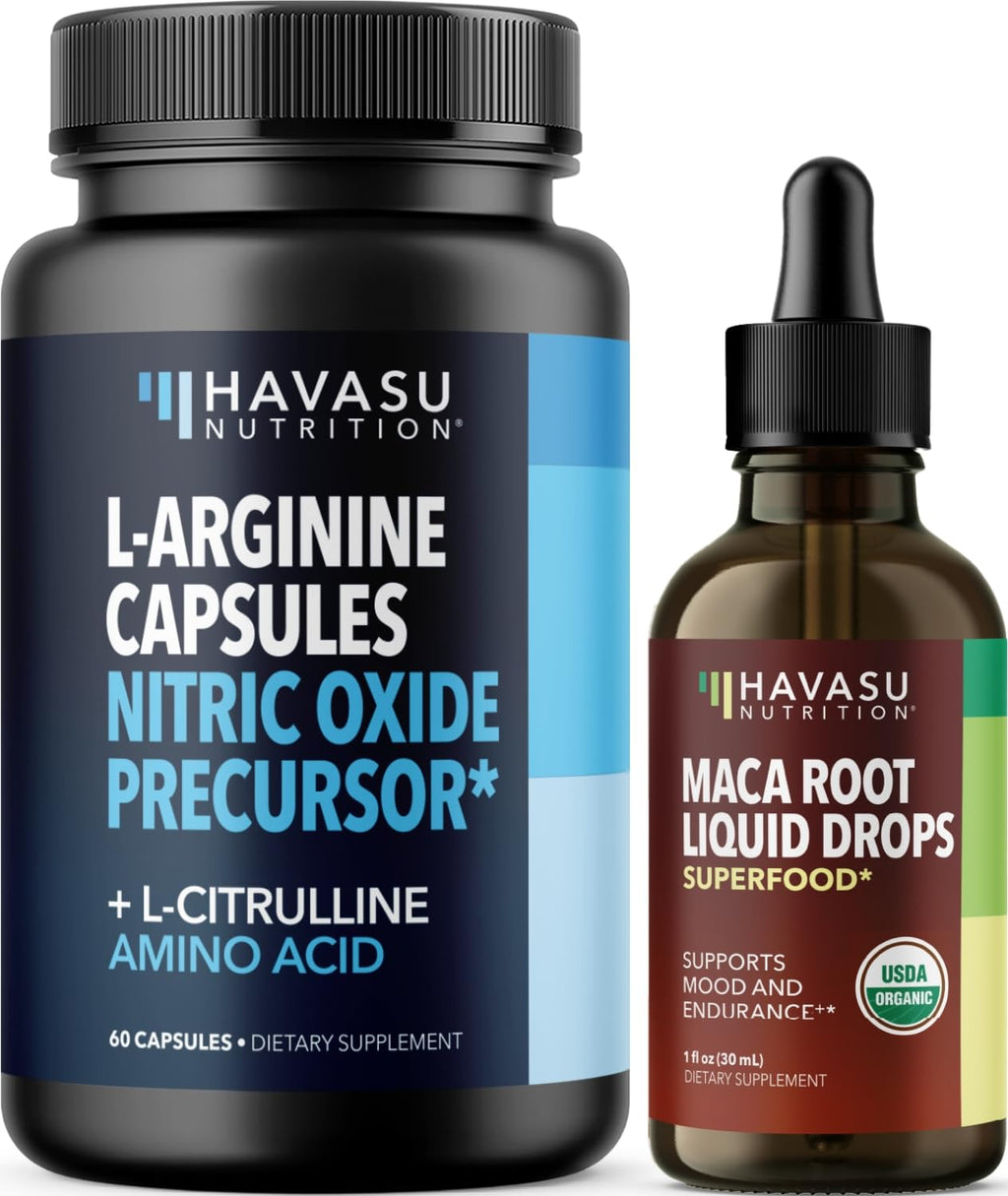 Organic Maca Root Liquid Drops & L Arginine L Citrulline Supplement S6295