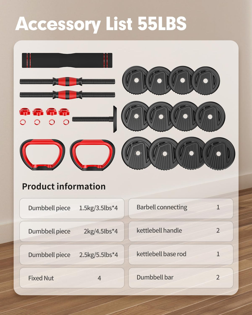 Adjustable Dumbbell Set 4 in 1 Free Weights C417