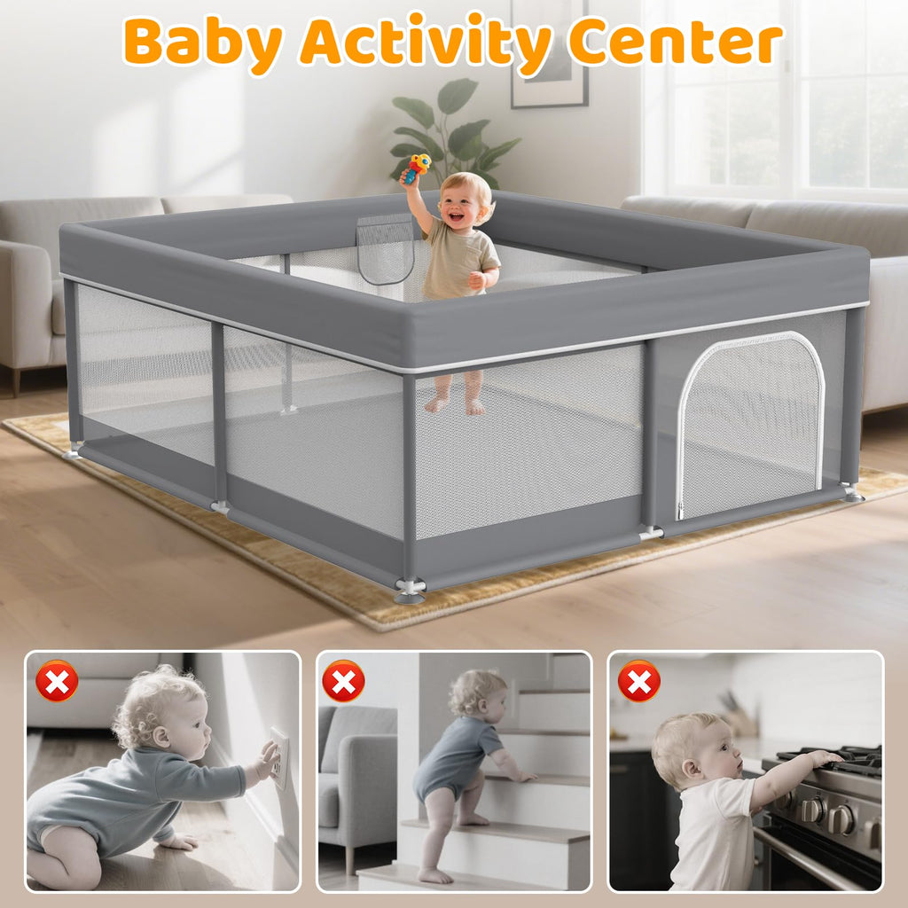 79x71 Inch Extra Large Baby Playpen W17066
