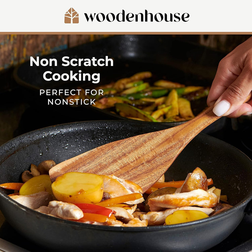10 Pcs Non Toxic Teak Wooden Kitchen Utensils Set K614983