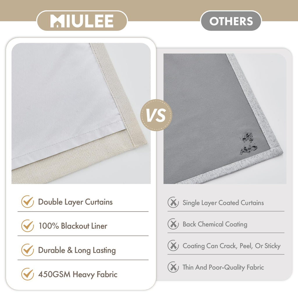 90 Inch Pinch Pleated Blackout Linen Curtains, 2 Panels C74731