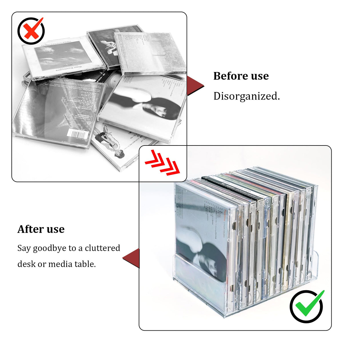 2 Pcs Clear Acrylic CD Holder H3476