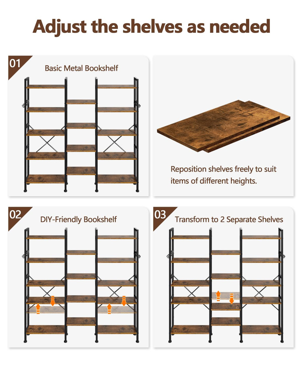 5 Tier Bookshelf with 14 Display Shelves O53360