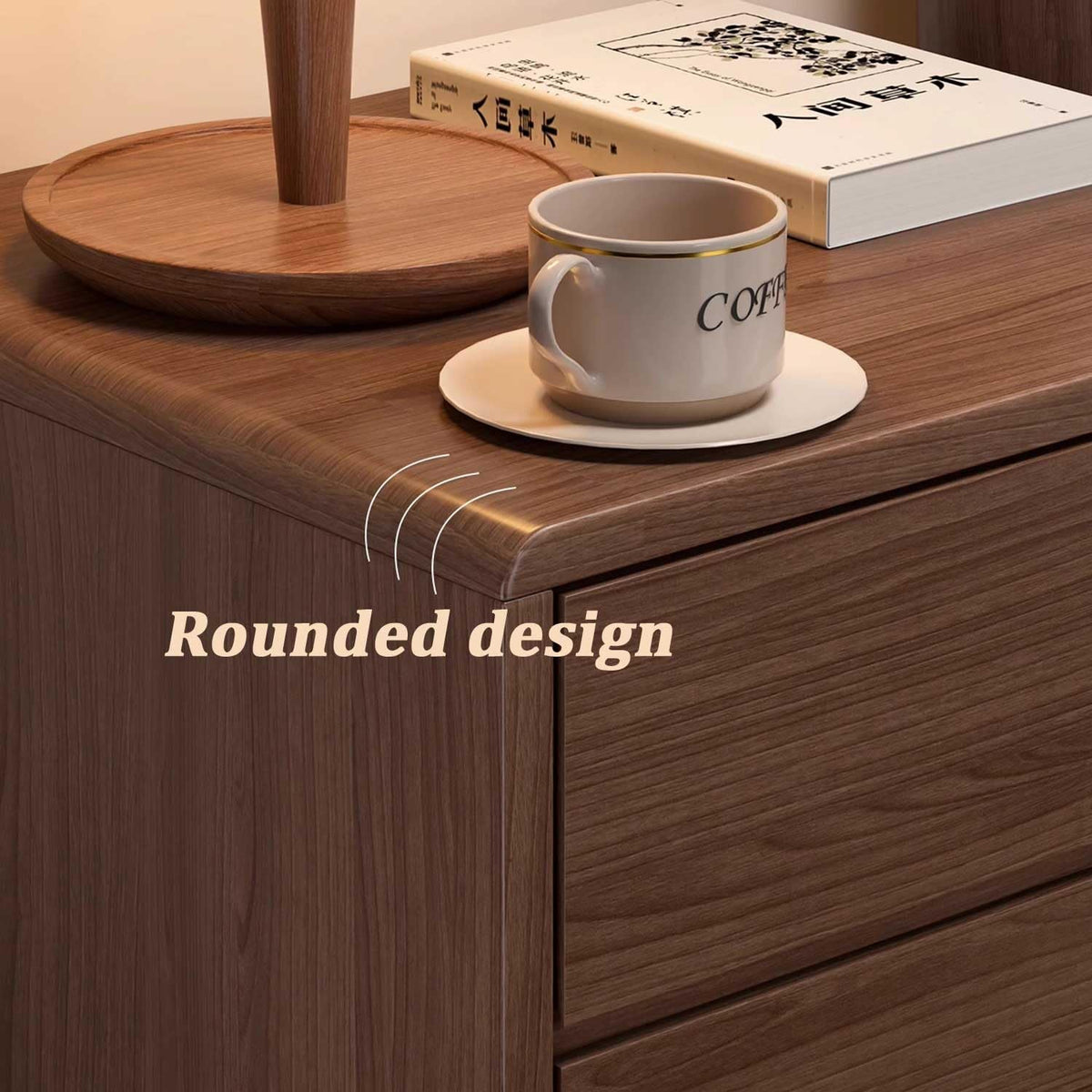 Brown 2 Drawer Nightstand A3654
