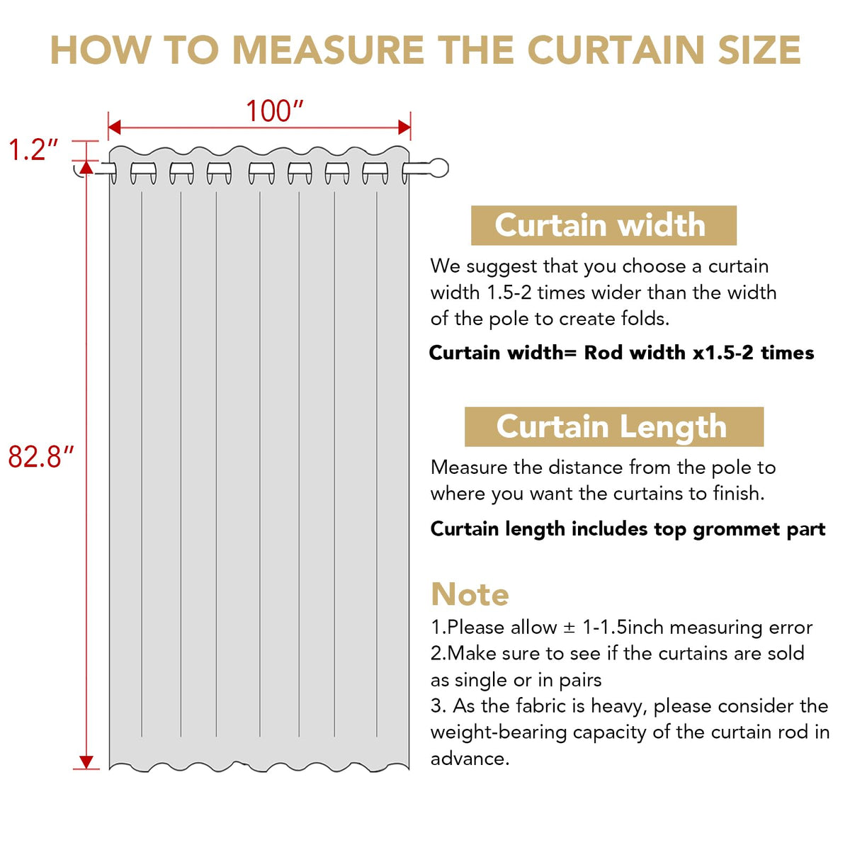 Polyester Room Darkening Blackout Curtain 100 x 84 Inches G615491
