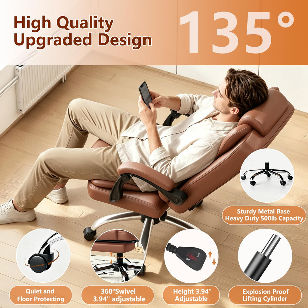 Ergonomic High Back Office Chair with Lumbar Support and Footrest U675