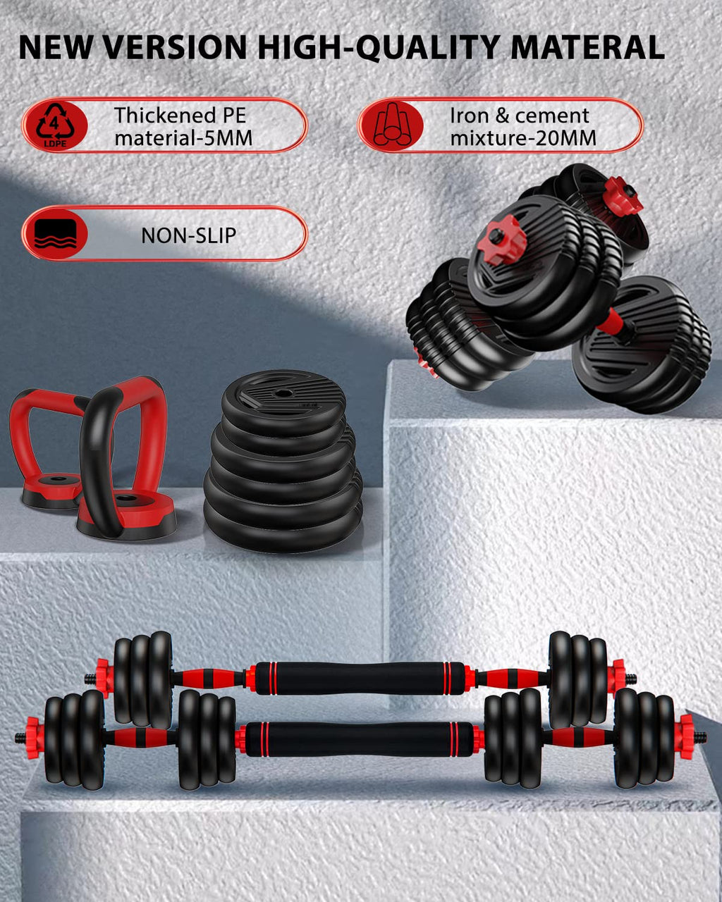 Adjustable Dumbbell Set 4 in 1 Free Weights C417