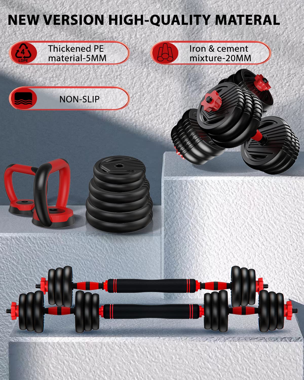 Adjustable Dumbbell Set 4 in 1 Free Weights C417