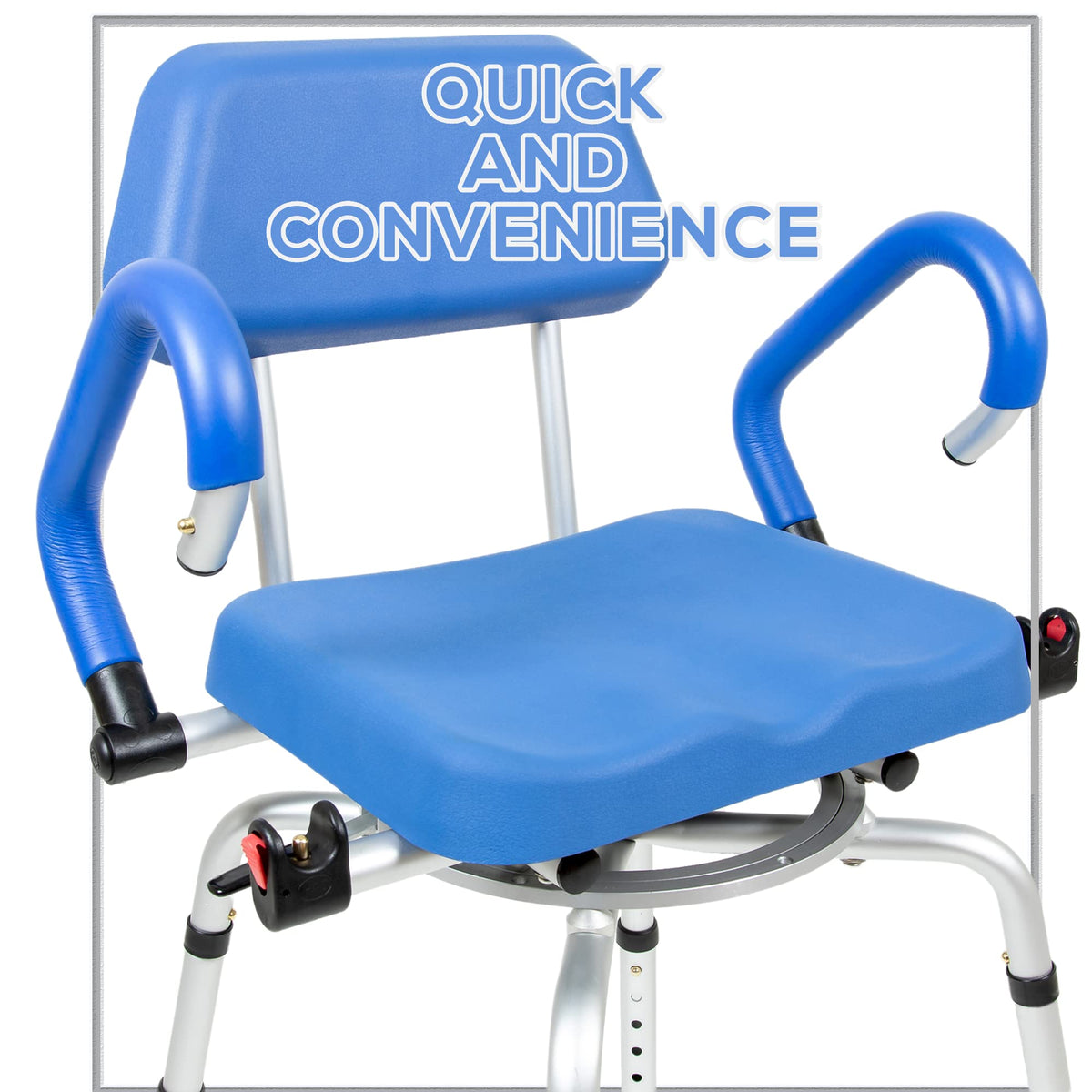 Blue Padded Shower Chair with Back and Arms S9830