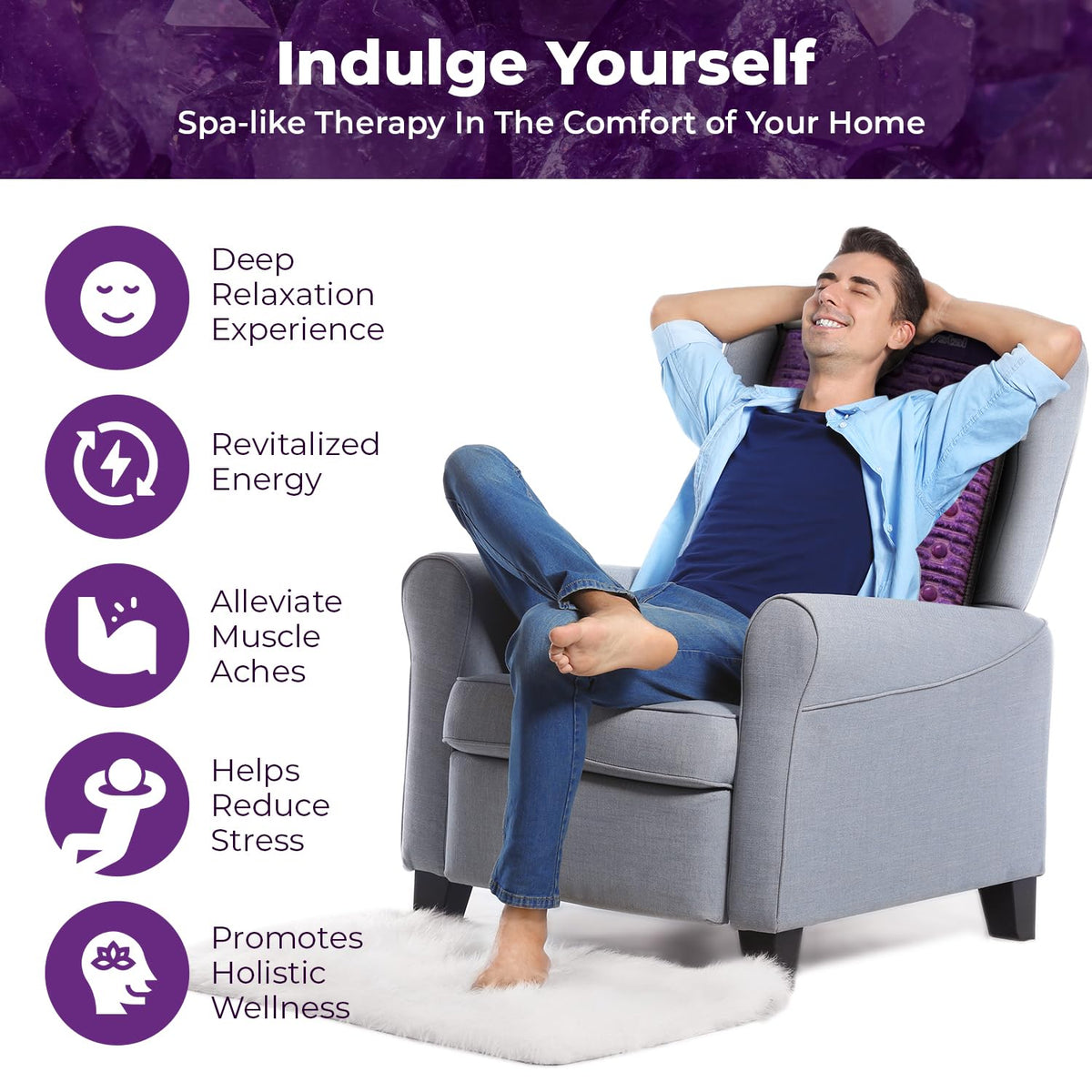 Far Infrared Amethyst Heating Pad Mini 32" L x 20"W B591