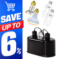 Reptile Heat Lamp Combo Pack with Dual Light Fixture D458347