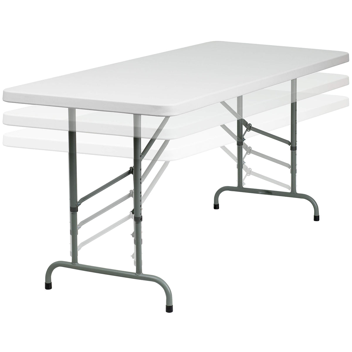 6-Foot Granite White Adjustable Plastic Folding Table G580