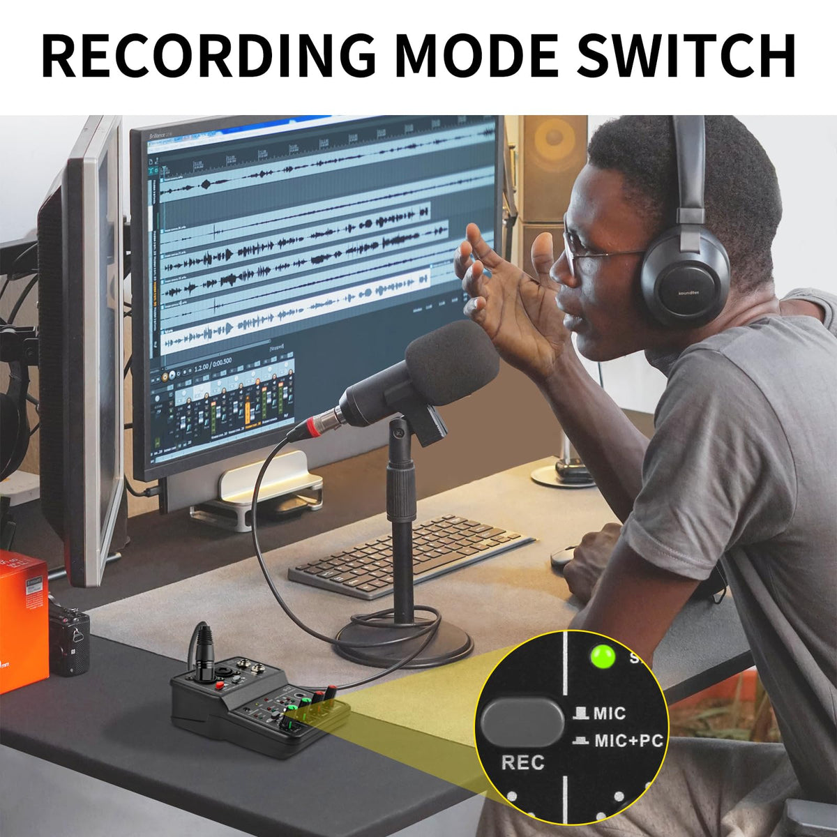 USB Audio Interface with XLR and 3.55m Microphone Jack T965