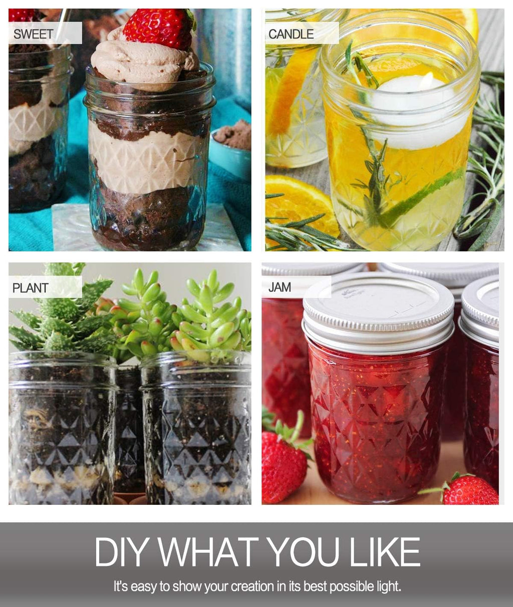 12 Packs 16oz Wide Mouth Mason Jars with Lids and Bands R13941