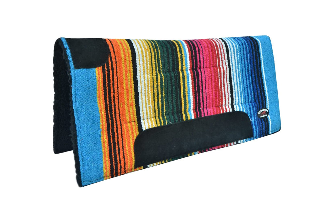 Multicolored Rainbow Faux Fur Lined Saddle Pad O424