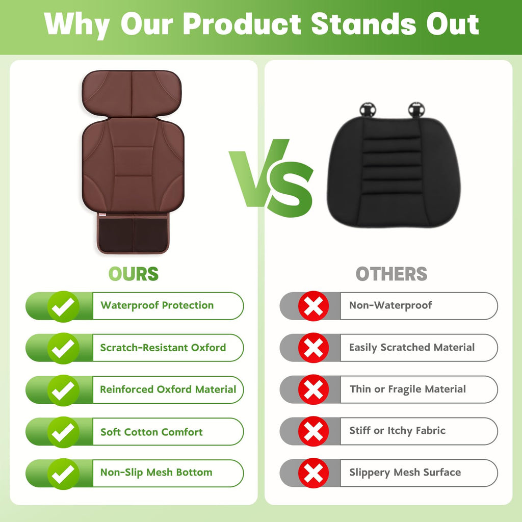 Black Car Seat Protector with 2 Storage Pockets X99265