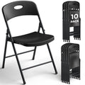 Black 10 Pack Plastic Folding Chair with Steel Frame E7634