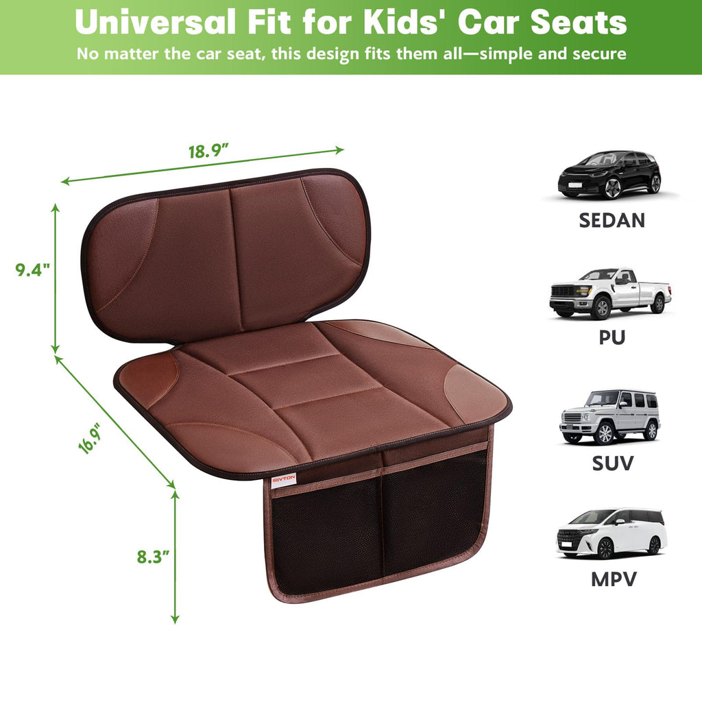 Black Car Seat Protector with 2 Storage Pockets X99265