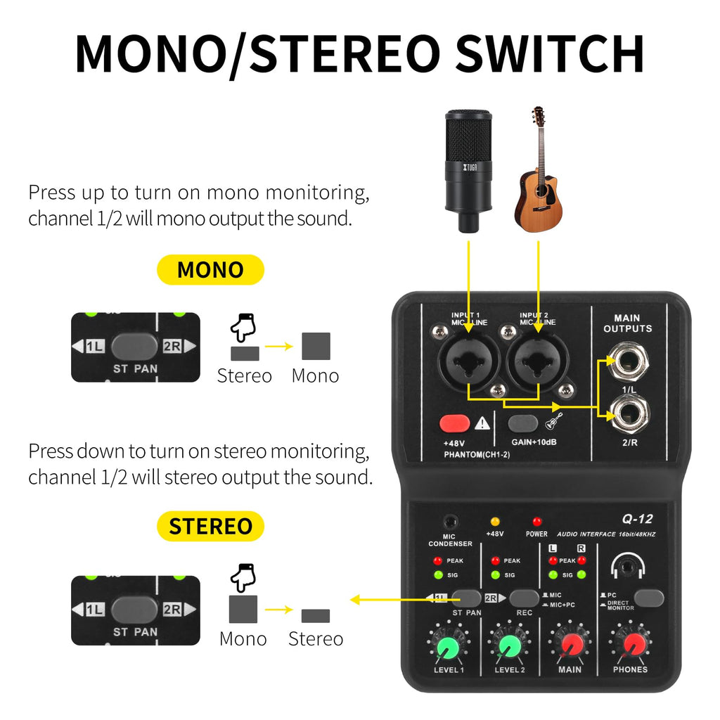 USB Audio Interface with XLR and 3.55m Microphone Jack T965