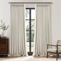 90 Inch Pinch Pleated Blackout Linen Curtains, 2 Panels C74731