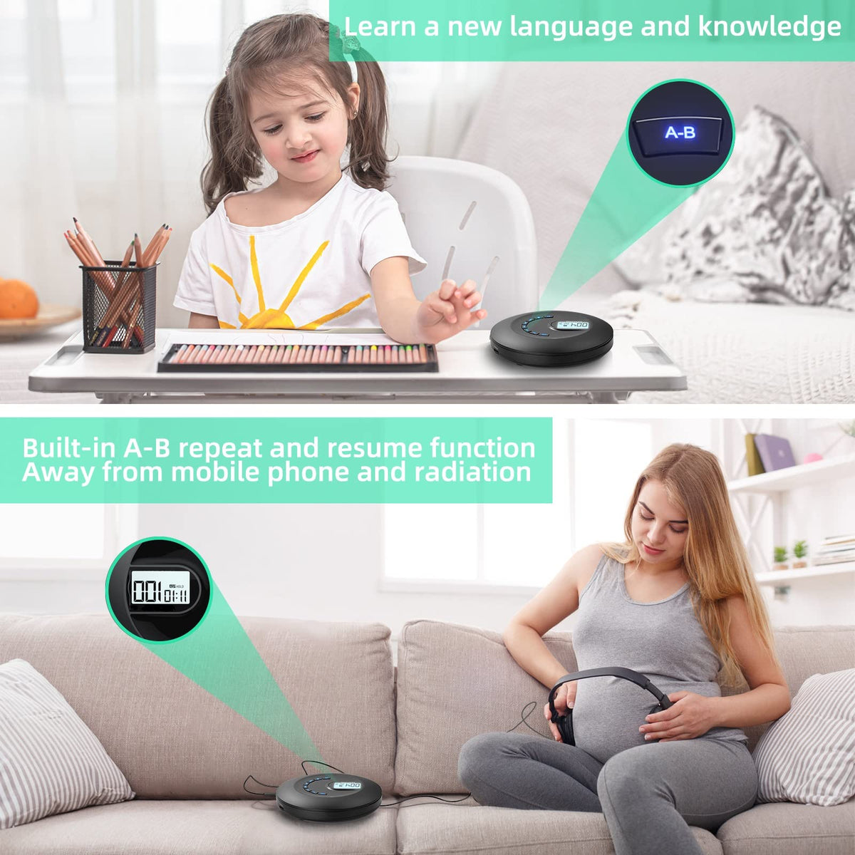Portable CD Player with Headphone I1489