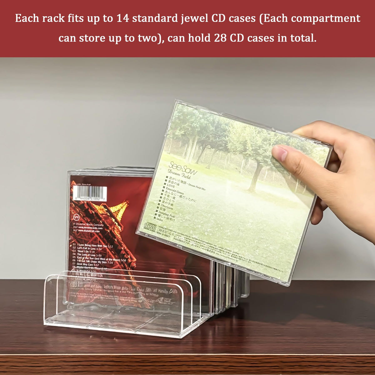 2 Pcs Clear Acrylic CD Holder H3476