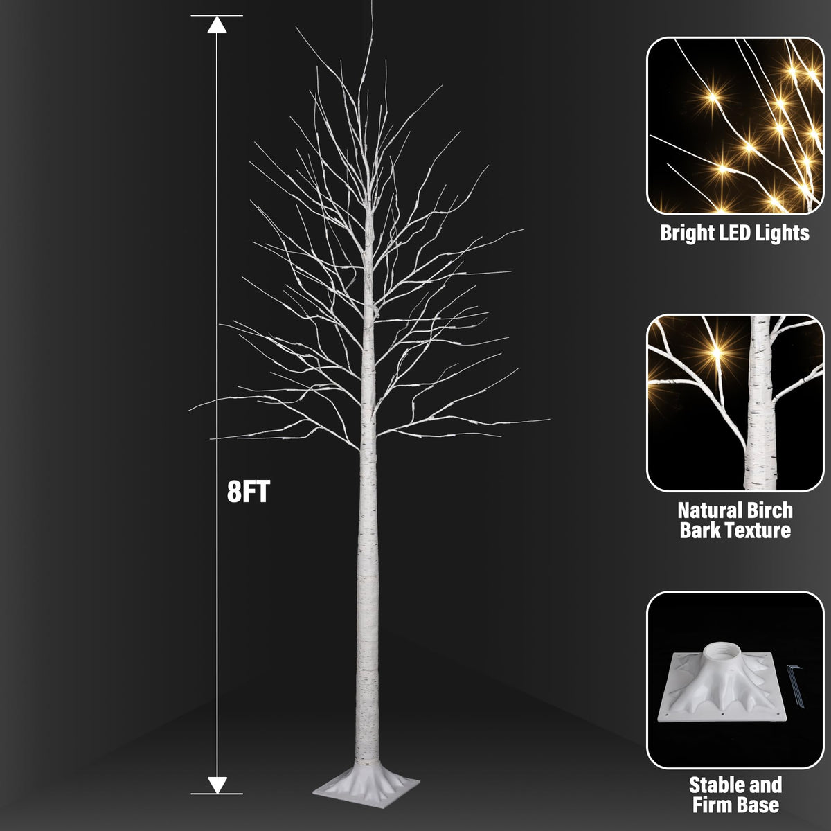 8FT 132LED Prelit Artificial Christmas Tree B619